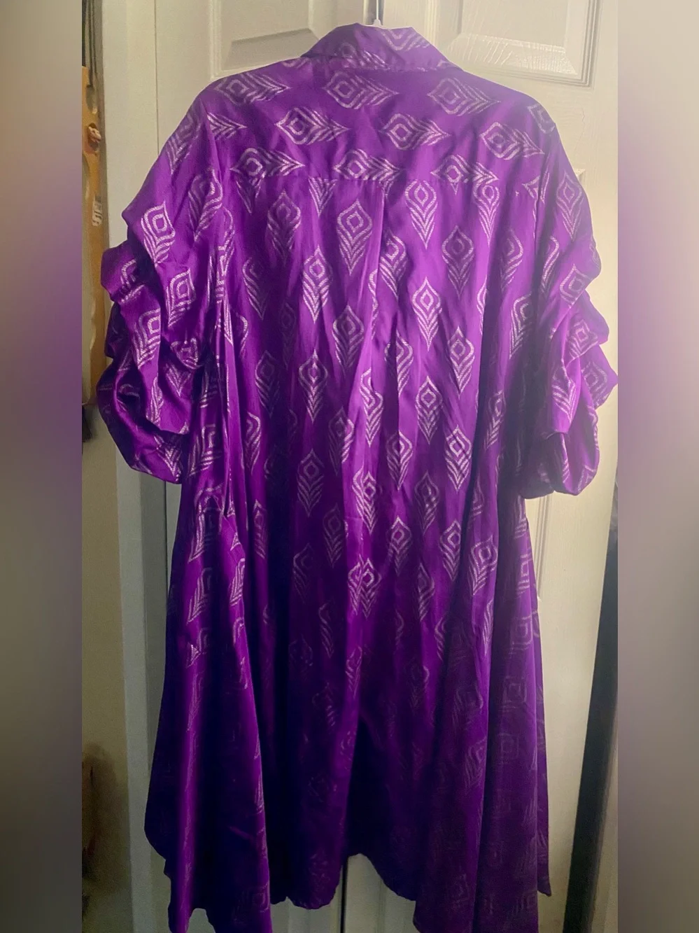 Step In Style Purple Metallic Pattern Kimono - Picture 2 of 3